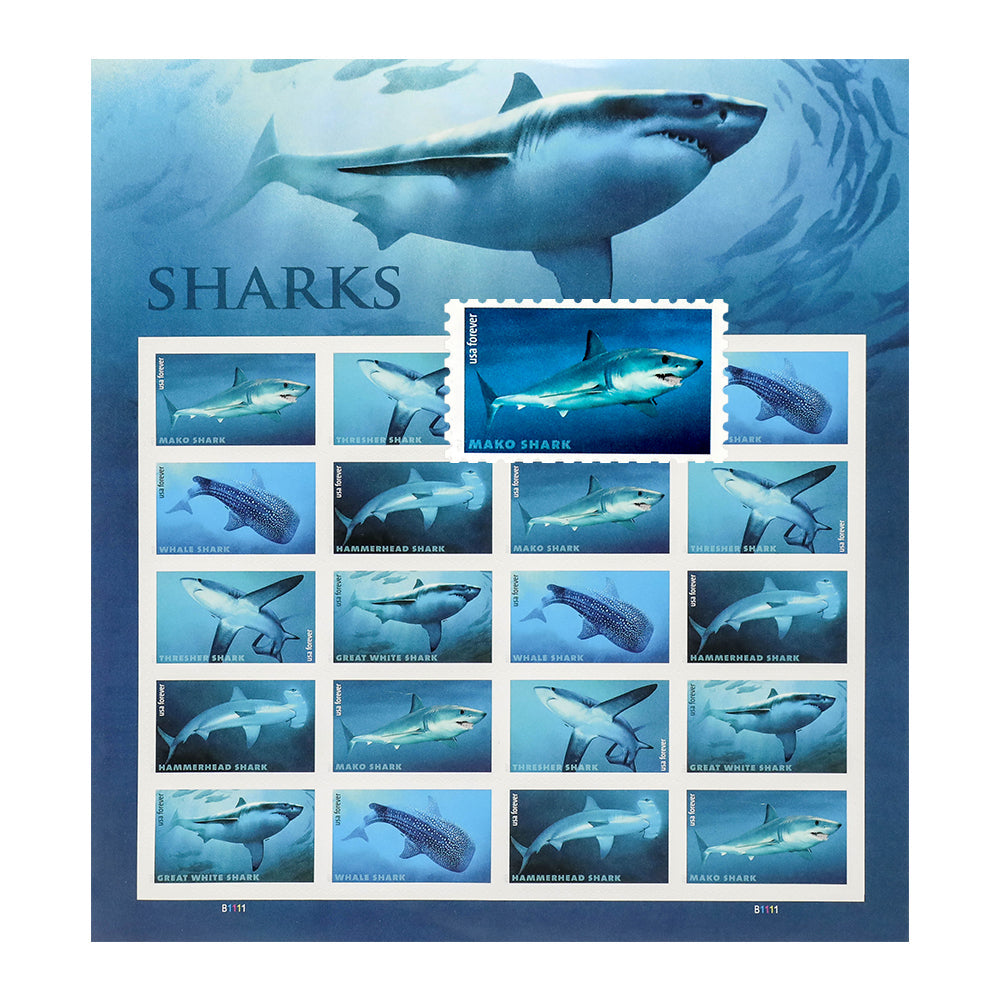 2017 U.S. Postal Issue Sharks Forever Stamps