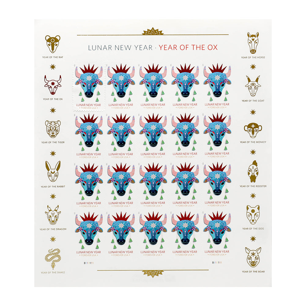 2021 U.S. Lunar New Year: Year of the Ox Forever Stamps